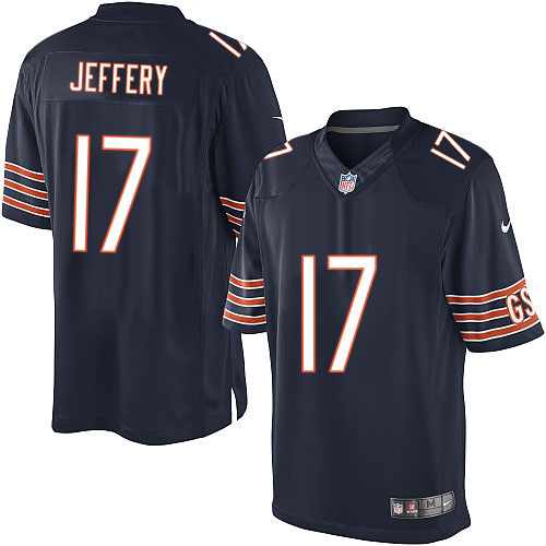 Men's Limited Alshon Jeffery Nike Jersey Navy Blue Home - #17 NFL Chicago Bears